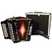 Barcelona Full Size 3 Row Button Accordion - Black with Free Hardshell Carrying Case
