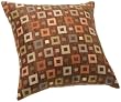 Brentwood Geometric Chenille 20 by 20-Inch Jacquard Pillow, Chocolate