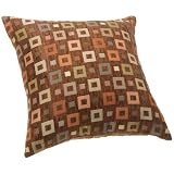 Brentwood Geometric Chenille 20 by 20-Inch Jacquard Pillow, Chocolate by Brentwood Originals