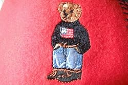 Ralph Lauren Polo Teddy Bear Red Throw Blanket