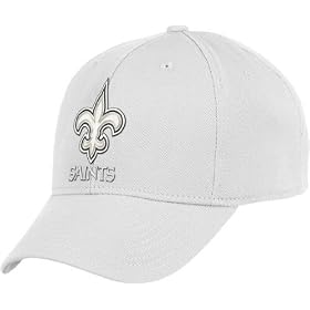 New Orleans Saints Reebok Solid White Pop Color Logo Structured Flex Fit Hat