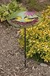 Finches on Coneflower Glass Birdbath