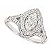 Certified $5000 Value Marquise Diamond Engagement Ring 14K White Gold (1 1/2cttw, SI-1 Clarity, F Color)