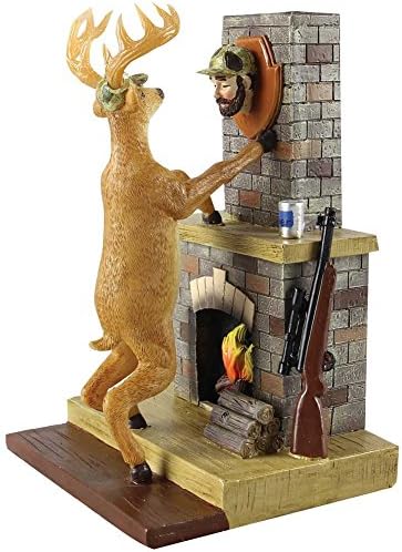 Deer Hangs Hunter Head Wall Trophy Resin Figure - Comical Sportsman Figurine