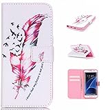 UNEXTATI Galaxy S7 Edge ケース 高級 PUレザー 手帳型ケース 液晶保護 カバー カード収納 Samsung GalaxyS7 Edge 用 Case Cover (ホワイト)