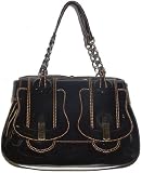 Fendi Black Patent Leather Orange Stitching Medium B. Bag 8BN165-UNU-F0GU3