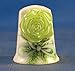 Porcelain China Collectable Thimble -- Cameo Green Rose
