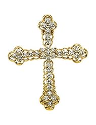 14K Yellow Gold Diamond Cross Pendant - 0.65 Ct. -- LIFETIME WARRANTY