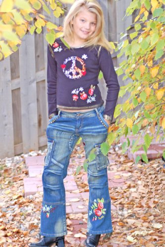 Buy LIPSTIK Baby Clothes PEACE Jean Top Set Girls