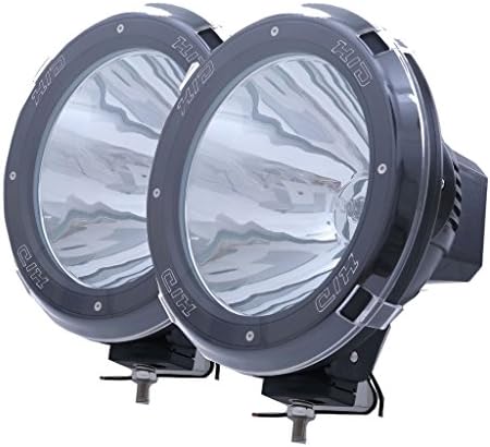 King Deluxe 9 inch 100w 7500LM HID XENON H3 Halogen Driving Round Spot Lamp with Covers 4X4 Jeep/Offroad/UTE/SUV/ATV/Truck/Car/Boat (100W Work Round Light) (Pack of 2PCS)