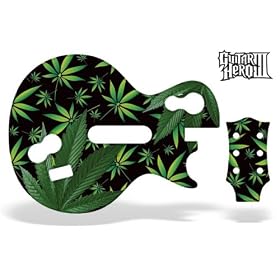 Guitar Hero 3 Faceplate Skin for Xbox 360 PS3 - Weeds Black by Amr Racing