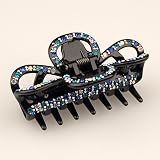 Balisier Radiant Blues - Cubitas Avignon Collection (Made in France, Hand-set Swarovski Crystals, Claw Clip)