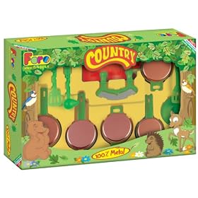 Click here to buy Little Kitchen Chef Country Kitchen Cookware Set 11 Piece Cooking Set by Faro.