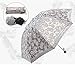 Leegoal Ladies Umbrella Lace Parasol Folding Umbrella Sun Shade Anti-uv (grey)