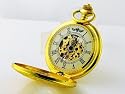 K11 JACK WINNER FEINE MECHANISCHE SKELETT TASCHENUHR VERGOLDET MIT KETTE