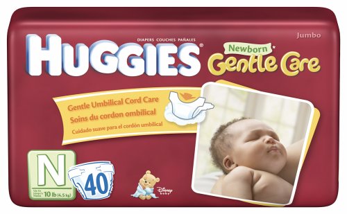 Huggies Newborn Diapers Up to 10 Pounds), 40-Count Packages (Pack of 2)