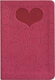 Red Embossed Crackle Heart Writing Journal, Lined pages, 6x8"