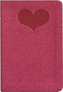 Red Embossed Crackle Heart Writing Journal, Lined pages, 6x8"