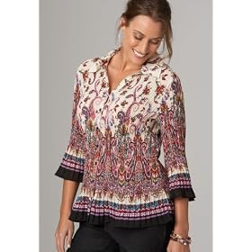 Avenue Plus Size Crinkle Printed Blouse
