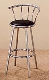 Chrome Swivel Bar Stool (Set of 2) by Crown Mark