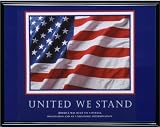 Framed ''United We Stand'' Motivational Print, 30w x 24h, Black Frame