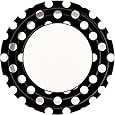 Black Polka Dot Dinner Plates, 8ct