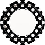 Black Polka Dot Dinner Plates, 8ct