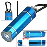 Neiko 2-in-1 Flashlight and Lantern Nichia LED Flashlight with Hanging Carabiner Clip, 1xAA, Cool Blue