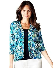 Per Una Palm Print Mock Layer Top