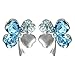 Four Leaf Clover Heart Shaped Swarovski Elements Crystal Rhodium Plated Stud Earrings