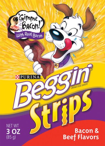 Beggin' Strips, Bacon & Beef Flavor Dog Snacks, 3-Ounce Bags (Pack of 12) by Bacon