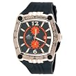 Adee Kaye Men's Octagon Chronograph Watch with Resisn Band Model AK-4009-M4