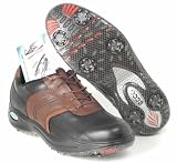 Ecco - Ecco Men's Sport Saddle Hydromax Golf Shoe (Black/Cognac/Bison)
