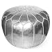 Stuffed Moroccan Pouf, Pouffe, Ottoman, Poof, Color : Silver