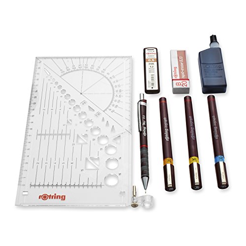 rOtring Isograph Technical Drawing Pens, 3-Pen College Set, 0.2 to 0.7 mm Brown (S0699400)