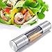 2-in-1 Salt and Pepper Grinder Set,Salt and Pepper Mill, Kitchen Supplies Adjustable Sleek Stainless Steel Grinder Two Mills Into One Dual Ended Design