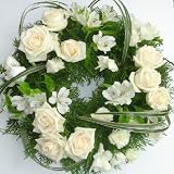 Funeral Flowers - Wreath in Green and White