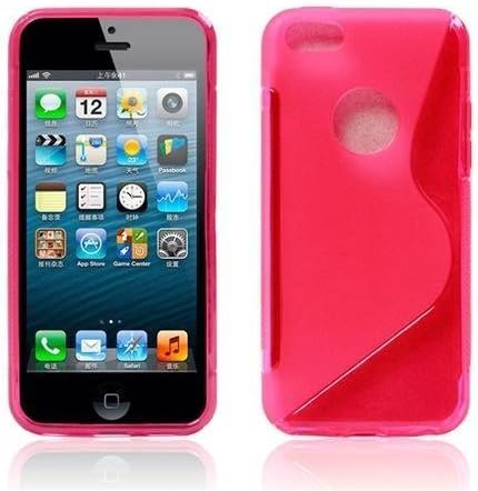 My8 Hot Pink Iphone 5C New Style Slim Fit S Line Design Flexible TPU Gel Case With Logo Hole Cover for Apple Iphone 5C
