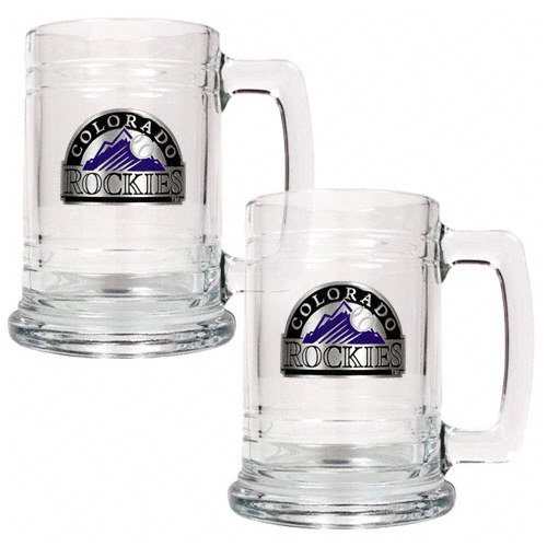 Buy Colorado Rockies Primary Logo 2 Piece 15 oz. Glass Tankard Set by FansEdge