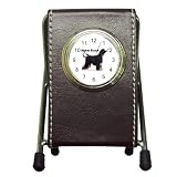 Afghan Hound Black Pen Holder Desk Clock