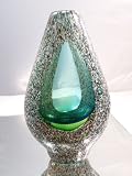 Glass Colorful Crystals Vase 100% Handblown Art X641