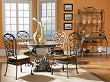 Powell Rosemary Dining Table Pedestal 369-410 (Grey/Black) (29H x 33W x 33D)