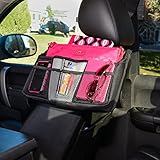 Busy Life Car Seat Organizer - Great Car Organizer for All Drivers' Needs. Rigid Back Plate Gives Seat Organizer Strength-Enhance Your Driving Experience Today