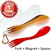 Duogreen Spork 4 Pack Magnetic Set for Camping Picnic Outdoor Activity Spoon Fork Combo with Peanut Shape Carrying Case