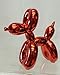 Balloon Dog Figurine Statue Home Decor - Miniature Size - Red Metallic Finished