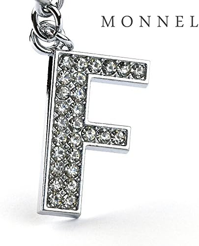 Z289 Bling Crystal Alphabet Initial DIY Letter F Keychain Key Ring for Pet Dog Cat Collar