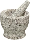 Cilio Solomon Granite Mortar and Pestle, White, 3.75-Inch by 3.5-Inch Diameter