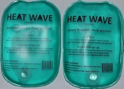 HEAT WAVE Instant Reusable Heat Pack - HAND WARMERS (2) = 1 PAIR HEAT WAVE BRAND