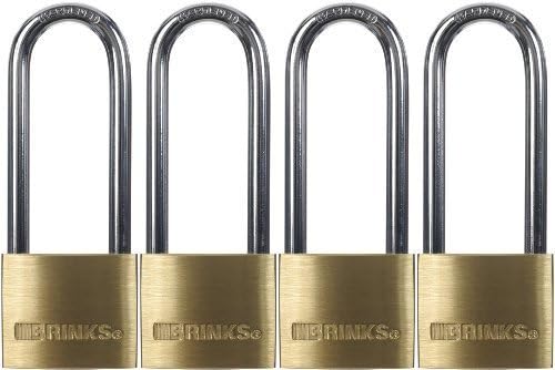 Brinks 161-42401 1-9/16-Inch 40mm Solid Brass Padlock with 2.5-Inch Shackle, 4-Pack by Hampton Products