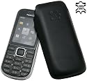 Original Suncase Tasche  -  fuer Nokia 3720 Classic  Leder Etui (Schwarz)